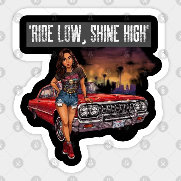 Lowrider Lovin’ Latina Sticker by Lamar 's Store